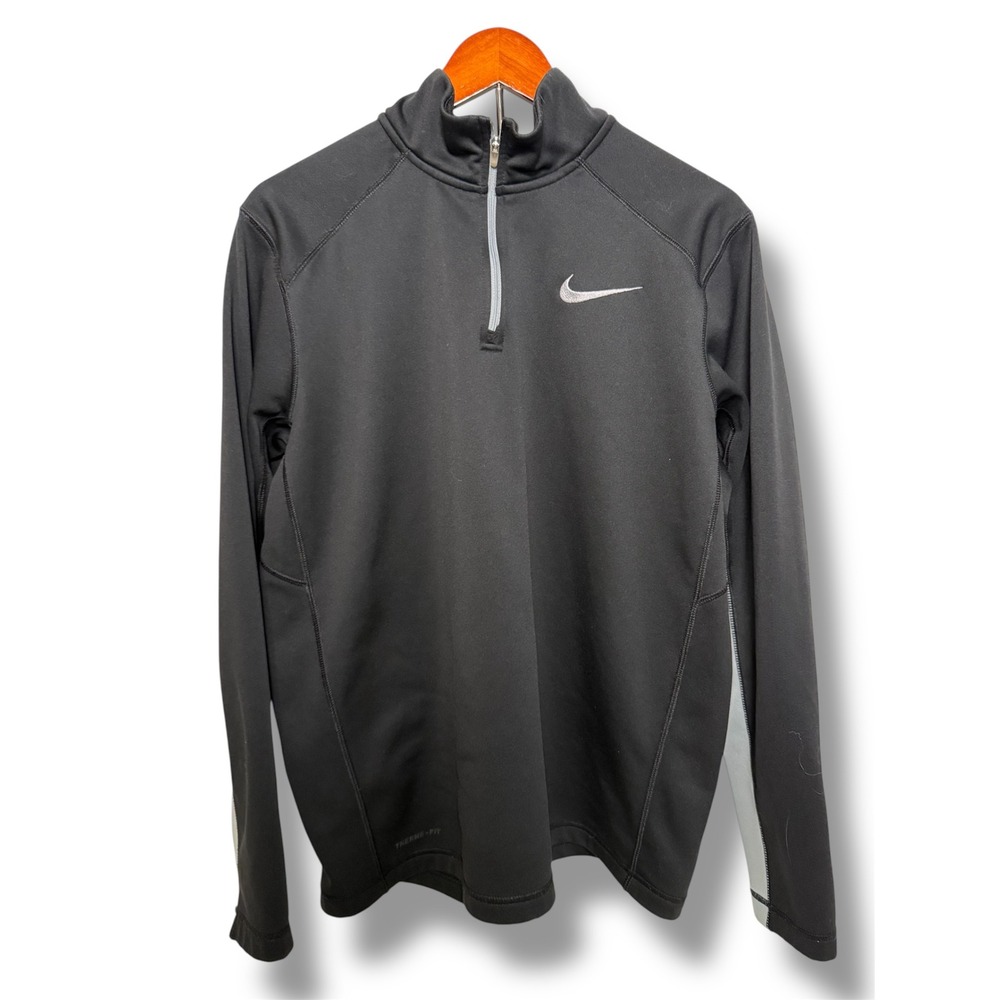Nike Therma-FIT 1/4 Zip Pullover‎ Men's Large Training Sweatshirt Fleece Black
